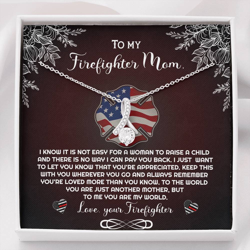 Firefighter Mom Necklace For Mother Day – Firefighter Mom Gift From Son And Daughter