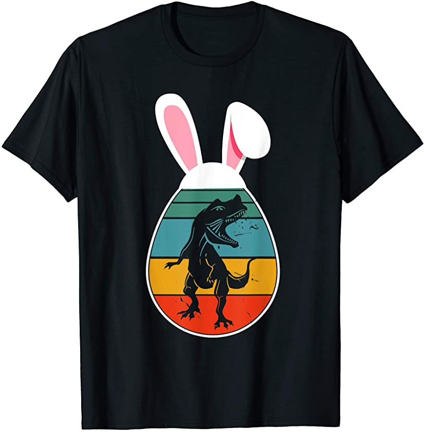 Vintage Retro T-rex In Easter Egg Bunny T-rex Lover T-Shirt