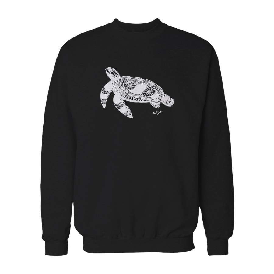 Turtle Art Birthday Sea Turtle Drawing Native American Animal Pen And Ink Ocean Art Sweatshirt