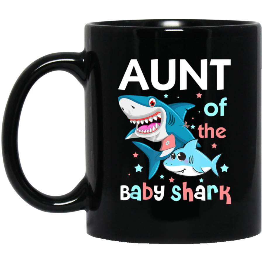 Aunt of The Baby Shark Funny Auntie and Niece Nephew Coffee Mug