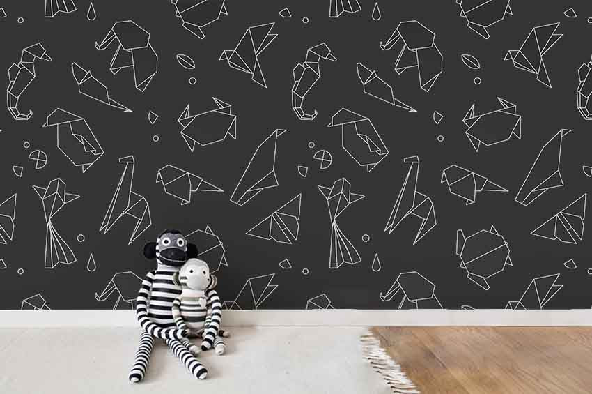 3D Color Cartoon Flexagon Animals Wall Mural Wallpaper 83