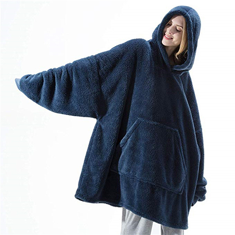 Blanket With Sleeves Women Oversized Hoodie Fleece Warm Hoodies Sweatshirts Giant TV Blanket Women Hoody Robe Casaco Feminino alx