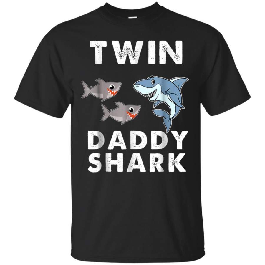 AGR Mens Daddy Shark Matching Family Shirt Twins Dad Fathers Day Gift Jaq T-shirt