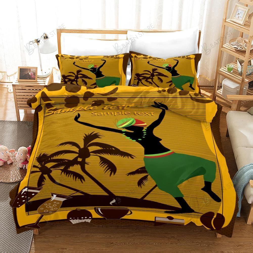 3D African Women Yellow Retro Bedding Set Bedroom Decor