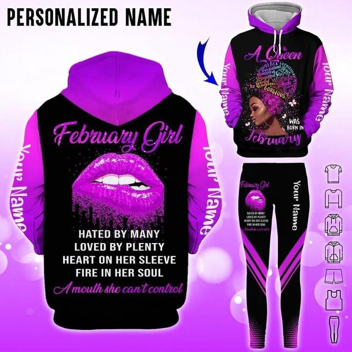 Personalized Purple African Girl Lipstick 3D Hoodie & Leggings Hated By Many Loved By Plenty