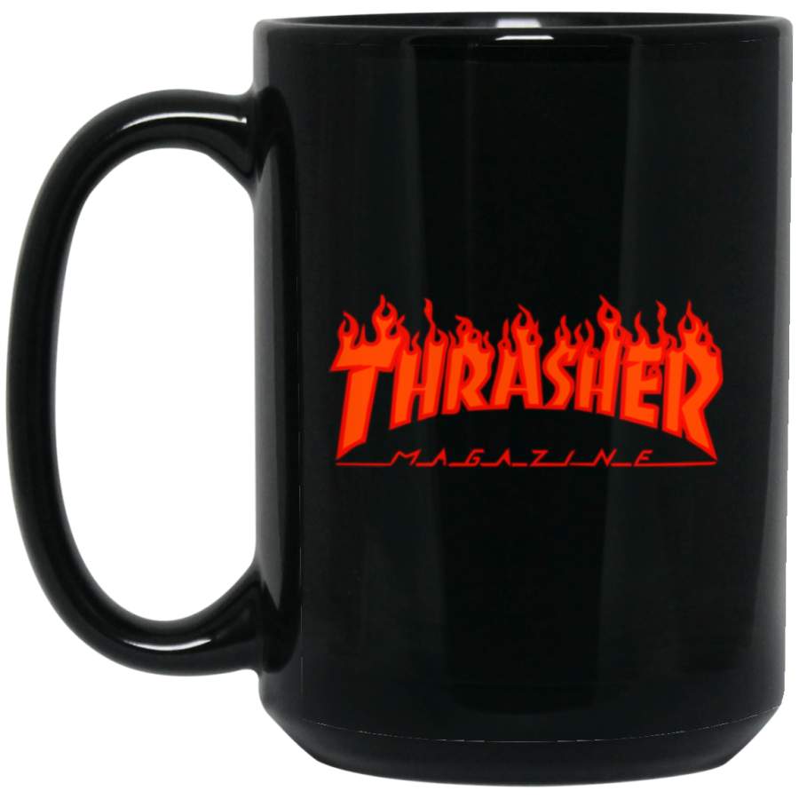 Thrasher Magazine Skateboarding Red Design Black Big Mug