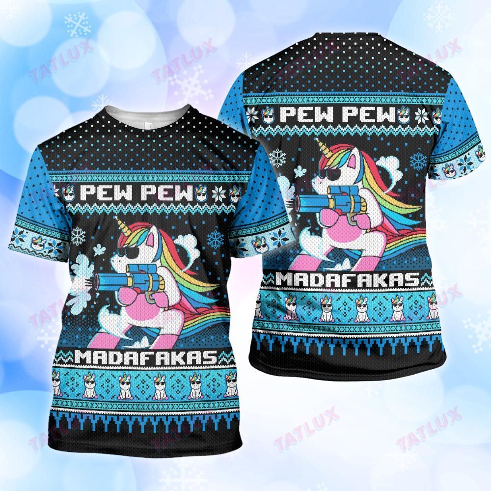 Unicorn Pew Pew Madafakas Ugly Sweater Leggings Combo