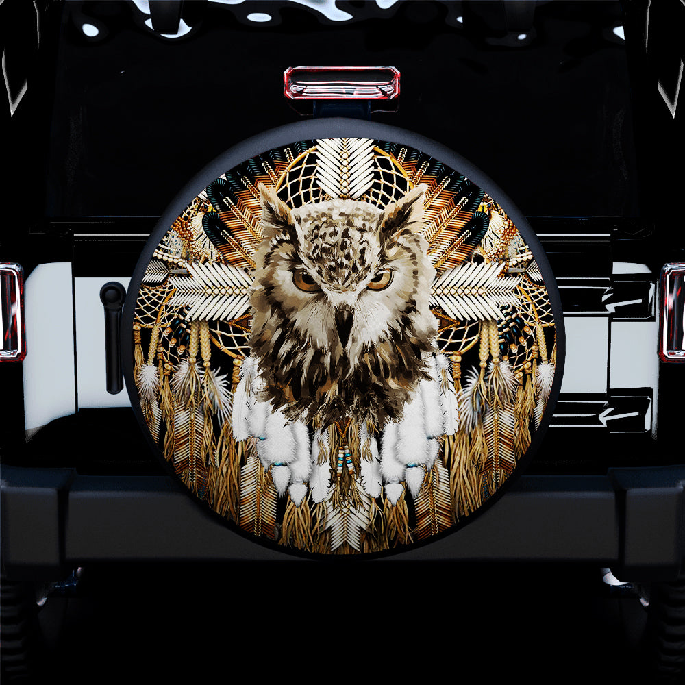 Owl Native Tribe Jeep Car Spare Tire Cover Gift For Campers