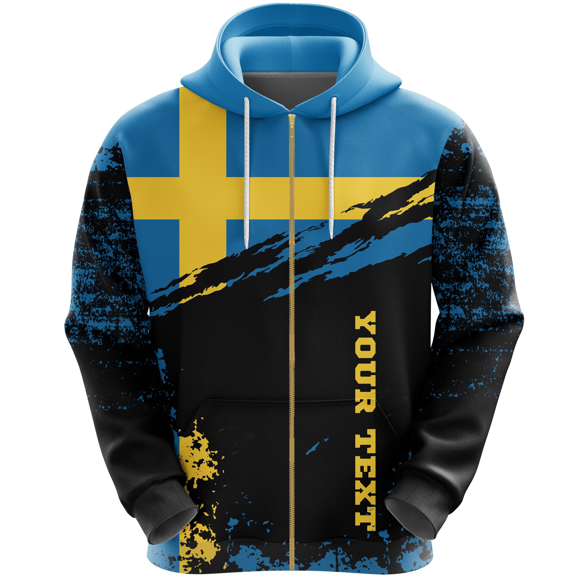 Sweden Zip Hoodie Customized K5