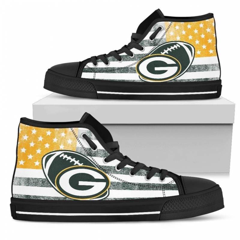 Flag Rugby Green Bay Packers High Top Shoes #605