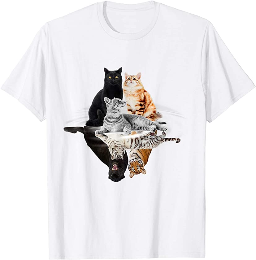 Cats Tiger Lion Black Grey Pet Outfit Meow Cat Owners Gift T-Shirt