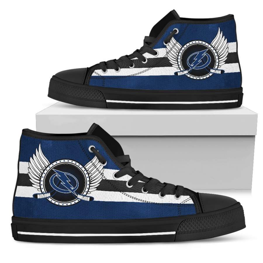 High Top Shoes Tampa Bay Lightning Logo Vintage Biker Wings