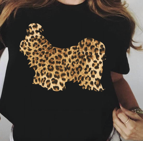 Shih Tzu Dog Leopard T-shirt