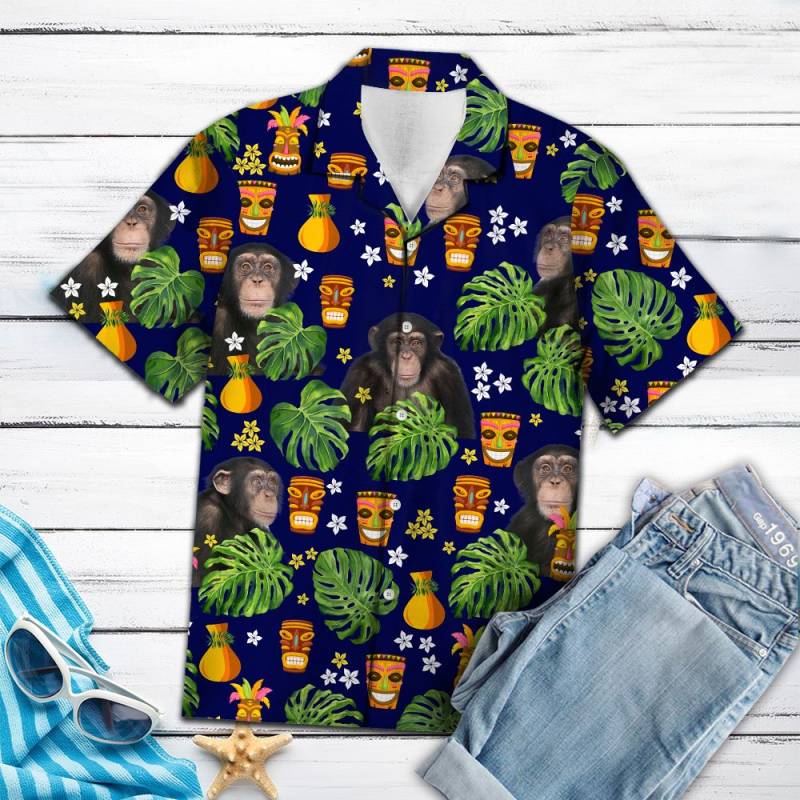 Chimpanzee Native Tropical Hawaiian Shirt Ha49504