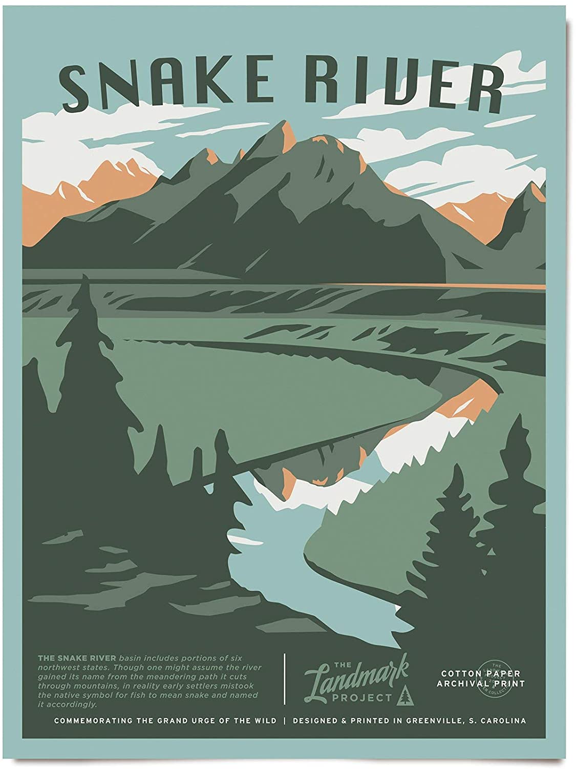 Travel Snake River Poster Art Print      Home Decor Gift For Men Women Family Friend On Birthday Xmas