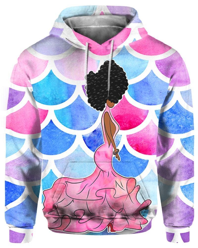 Scales Afro Melanin Colorful Cool 3D Printed Sublimation Hoodie Hooded Sweatshirt Comfy Soft And Warm For Men Women S to 5XL CTC15011046