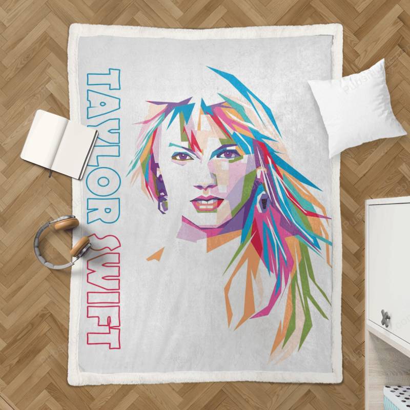 Taylor Swift Pop Art – Singer Sherpa Fleece Blanket