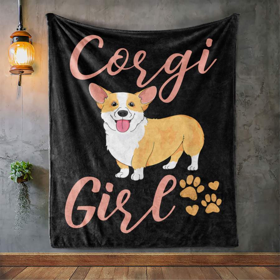 Custom Blanket Corgi Girl Women Puppy Mom Dog Mama Lover Gift – Fleece Blanket