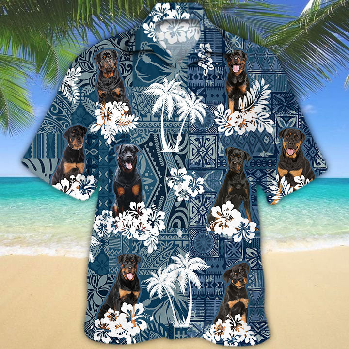 Rottweiler Short Sleeve Beach Print Hawaii Shirt Ha86362