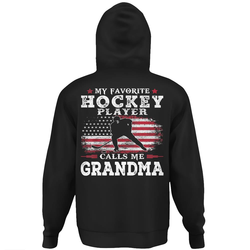 Mens My Favorite Hockey Player Calls Me Dad Usa Flag Father’S Day Hoodie Print On Back