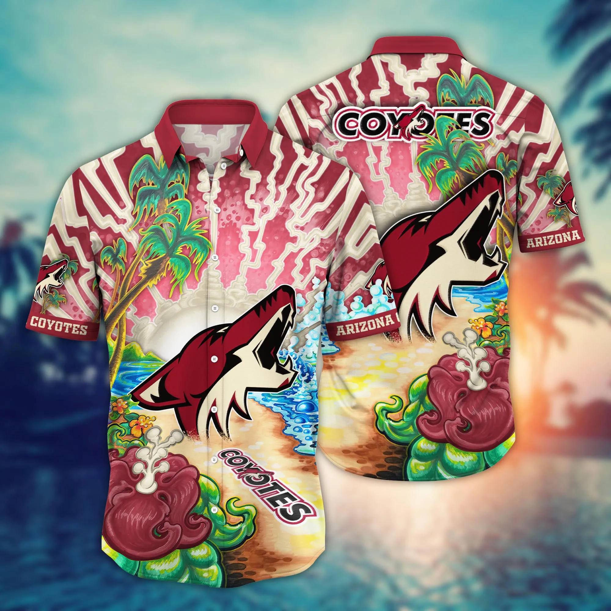 Arizona Coyotes Nhl Hawaiian Shirt Heattime Aloha Shirt