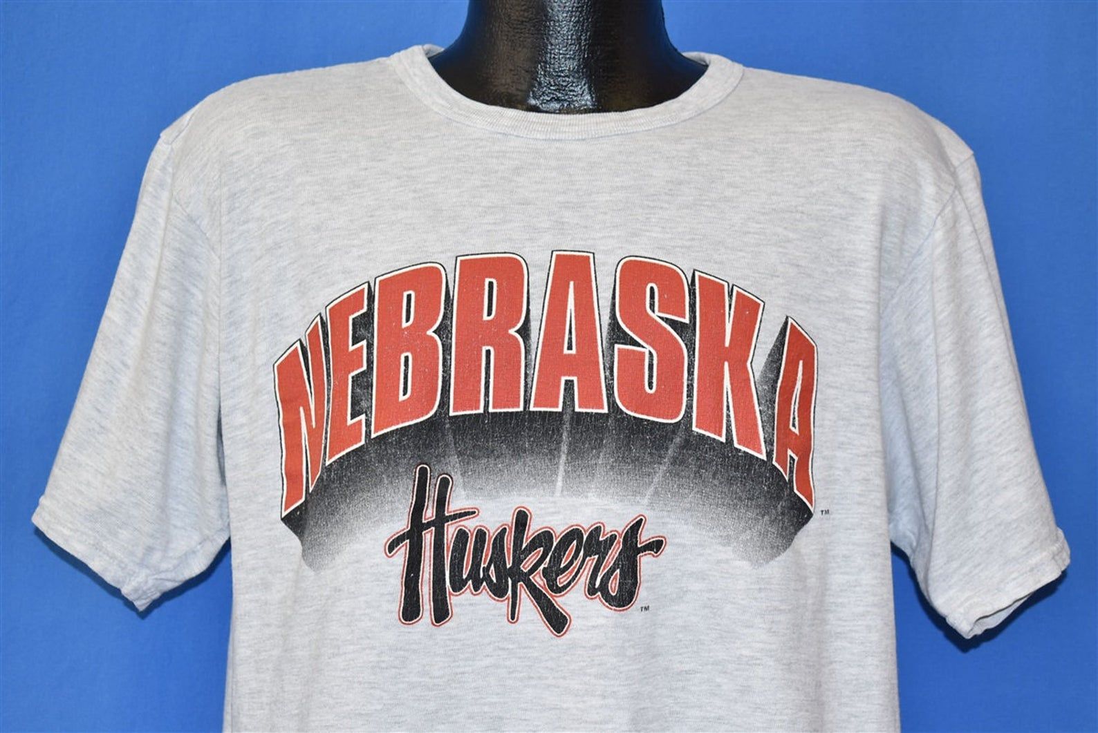 90S Nebraska Cornhuskers Gray Heathered College T-Shirt