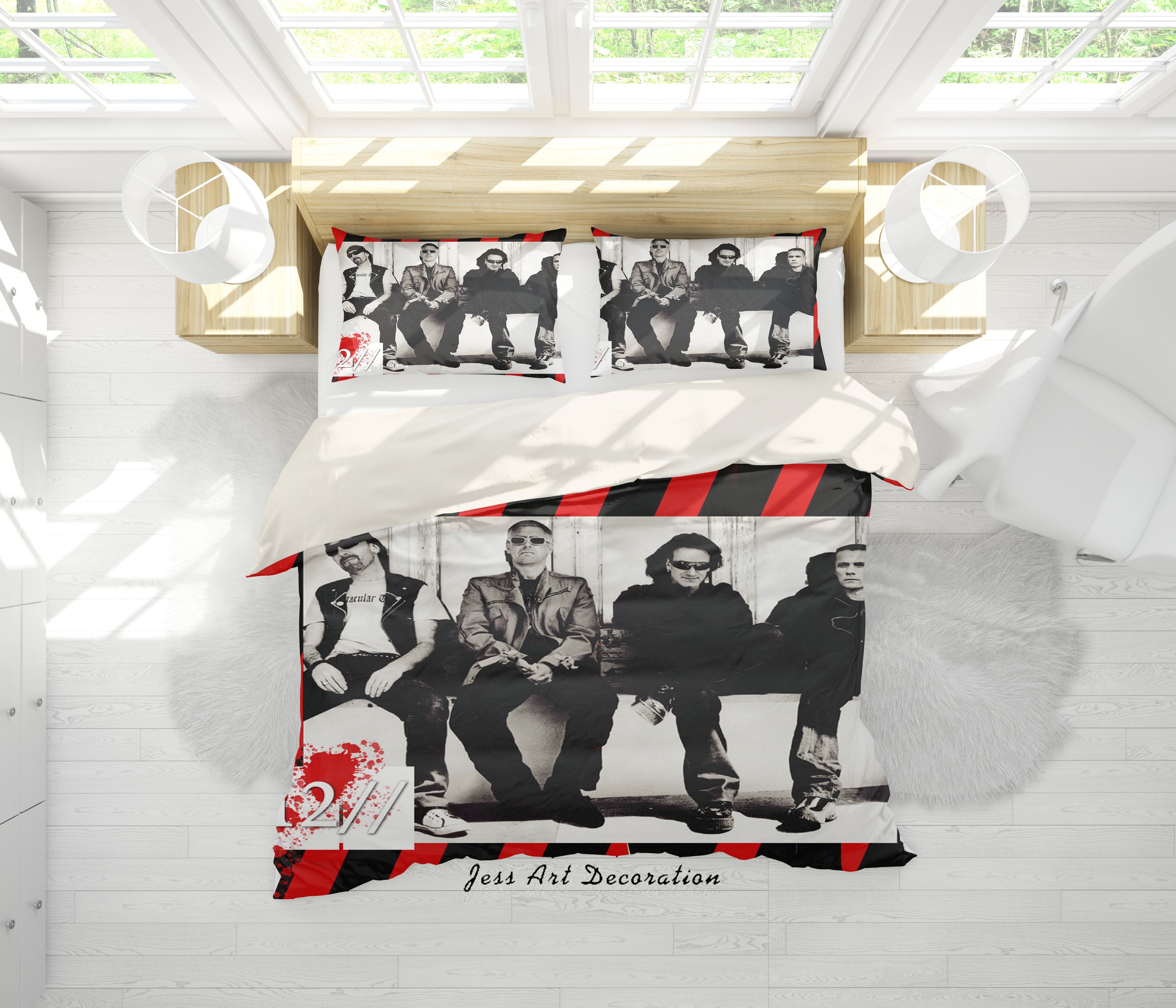 3D Music Band U2 Quilt Cover Set Bedding Set Pillowcases 13