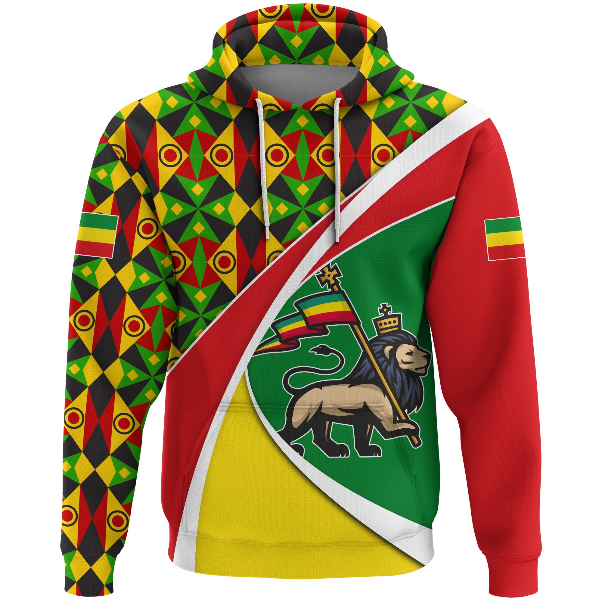 1stTheWorld Ethiopia Hoodie, Ethiopia Flag Lion Of Judah A10