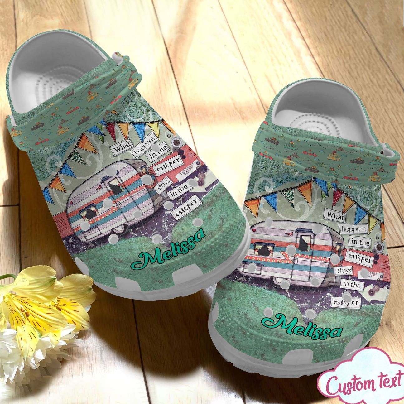 Camping Personalized Personalize Clog, Custom Name, Text, Fashion Style For Women, Men, Kid, Print 3D In The Camper