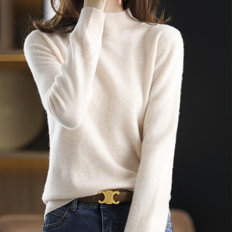 Sweater 2021 Autumn And Winter Basic Loose Soft Solid Color Women’s Casual Long-sleeved Chic Base Sweater Women’s Pullover alx