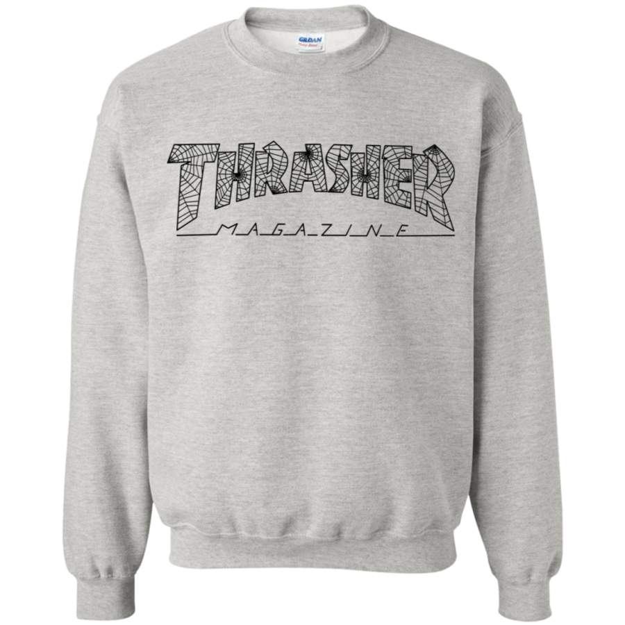 Thrasher Magazine Web Cobweb black Spider web Pullover Sweatshirt