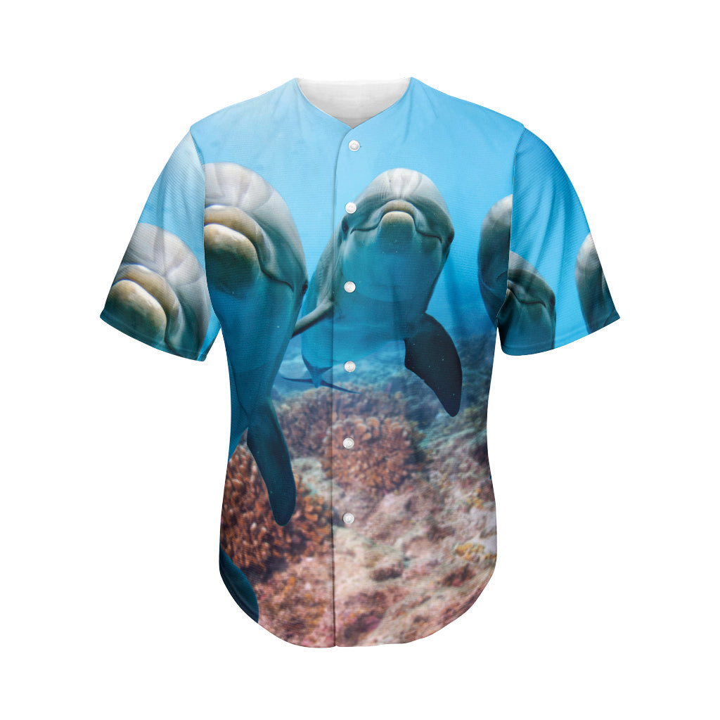 Cute Dolphins In The Ocean Print Men’S Baseball Jersey 3D Print