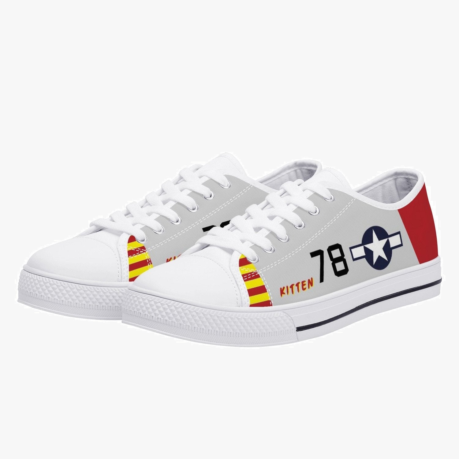 P-51 “Kitten” Men’S Low Top Canvas Shoes – White