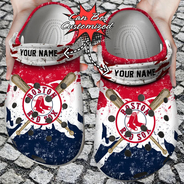 Baseball Crocss – B.Red Sox Personalized Watercolor New Clog Shoes