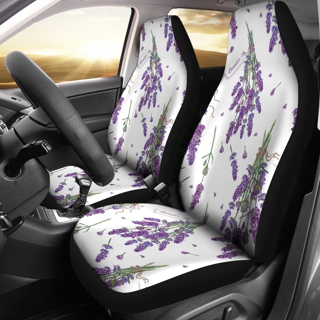 Lavender Flower Design Pattern Universal Fit Car Seat Covers