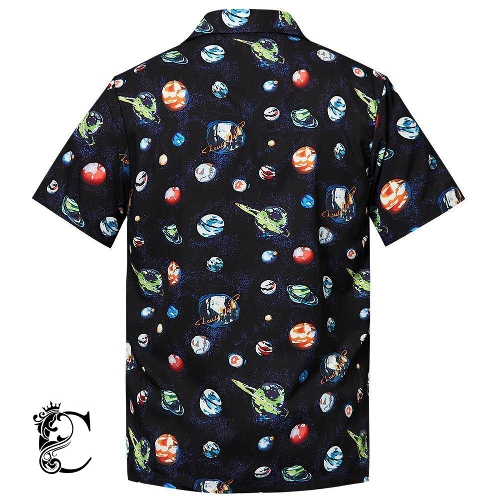 Beach Shirt Find Mens Hawaiian Shirt Planet Letter- Chillicothemall