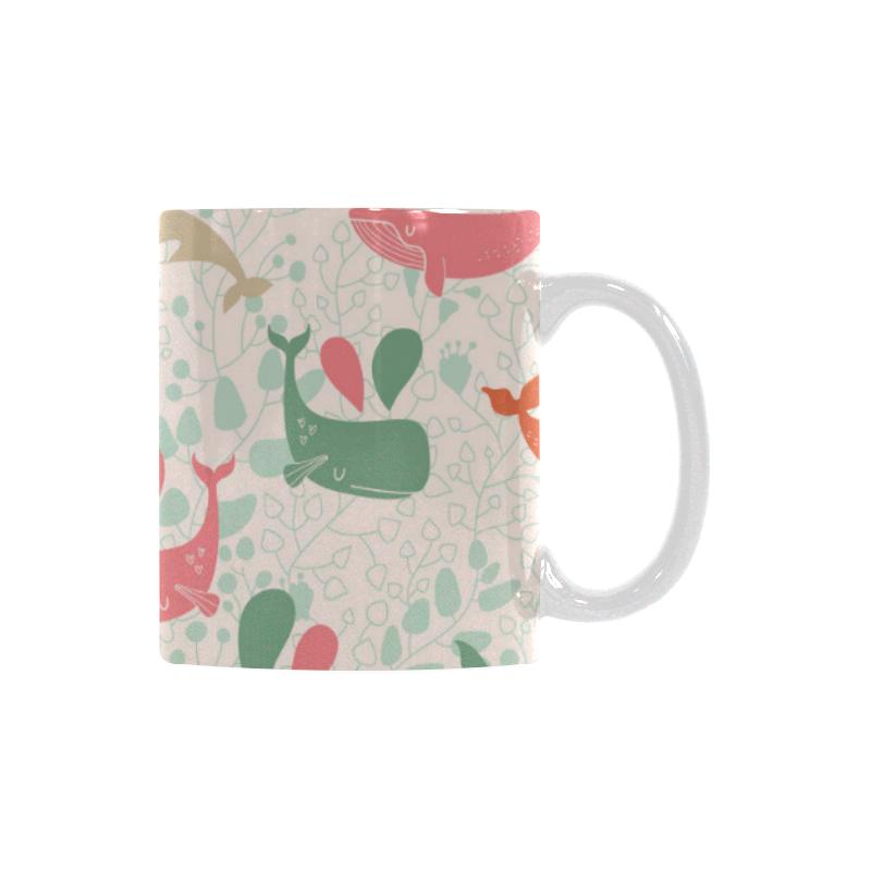 Cute whale pattern Classical White Mug (Fulfilled In US)