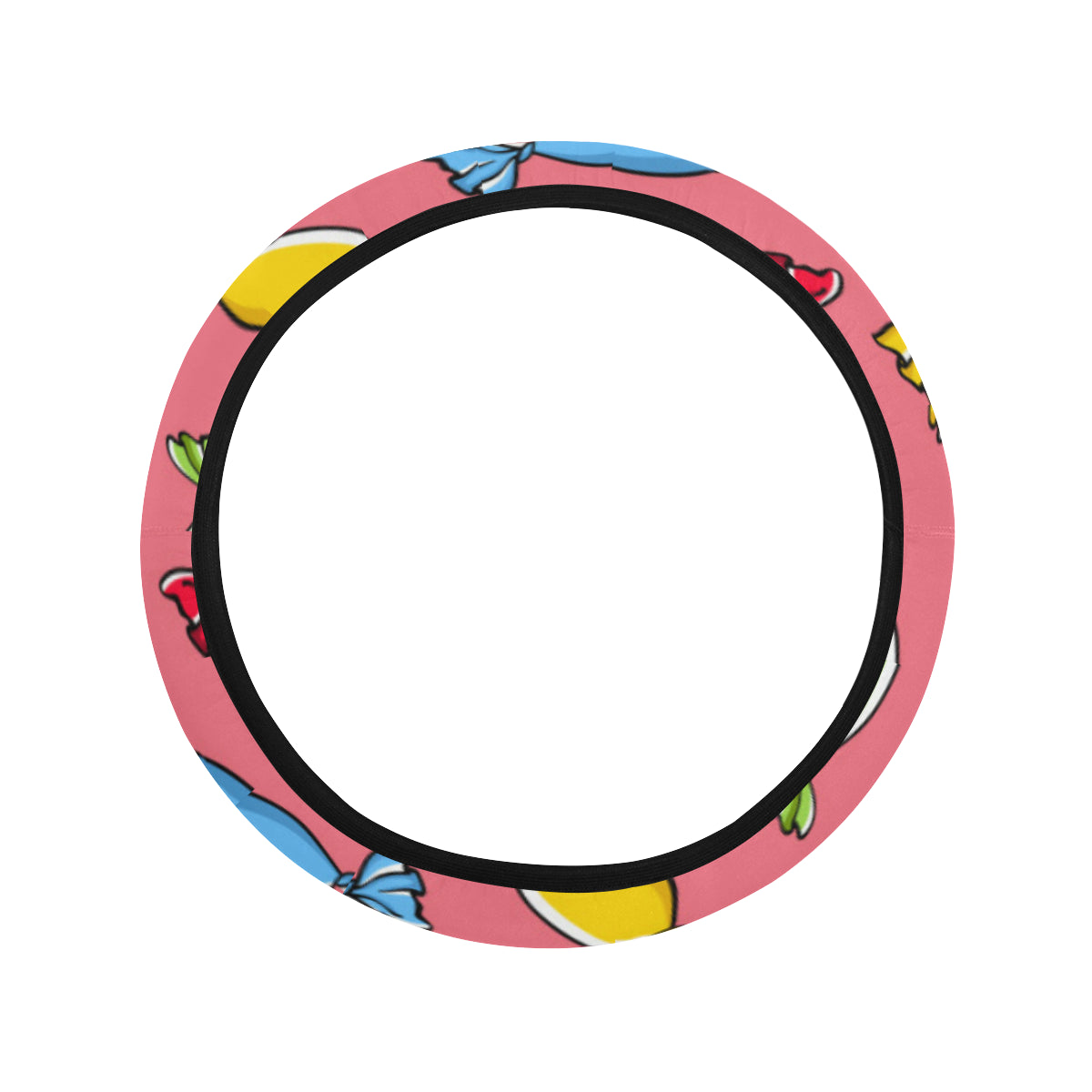 Colorful Wrapped Candy Pattern Car Steering Wheel Cover