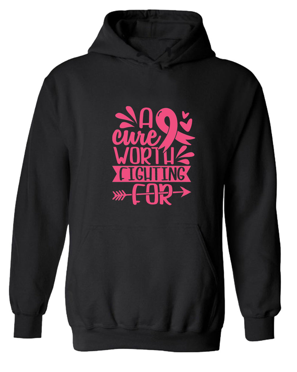 A Cure That Is Worth Fighting For Men Hoodie Breast Cancer Awareness