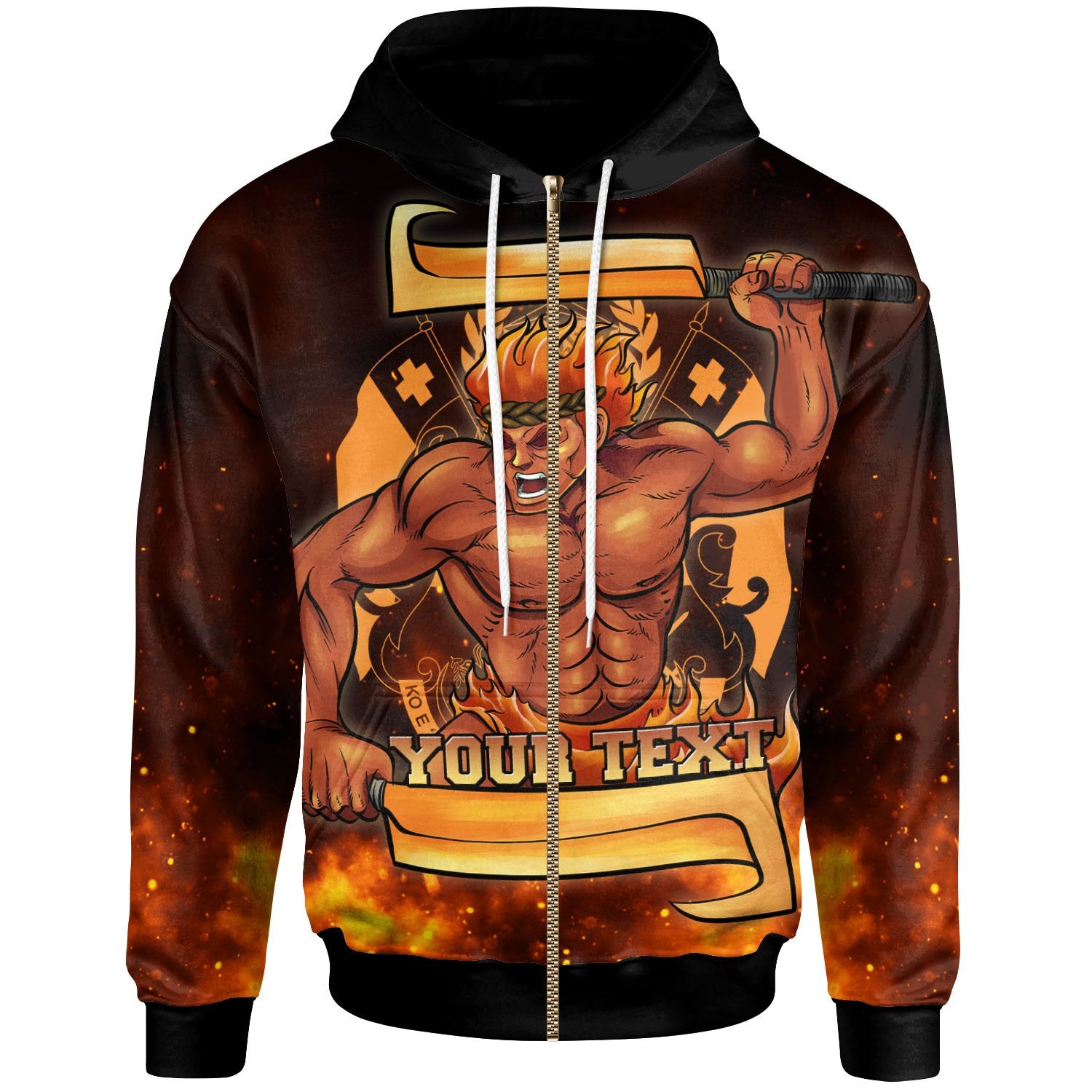 Tonga Custom Personalized Zip-Up Hoodie – The Fire Knife Dance – BN29