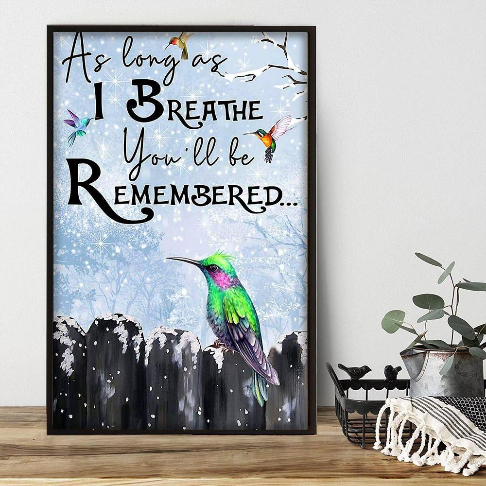 Green Hummingbird In Winter Poster – You Will Be Remembered Canvas Home Décor Christmas Gifts For Men Women – Gigo Smart