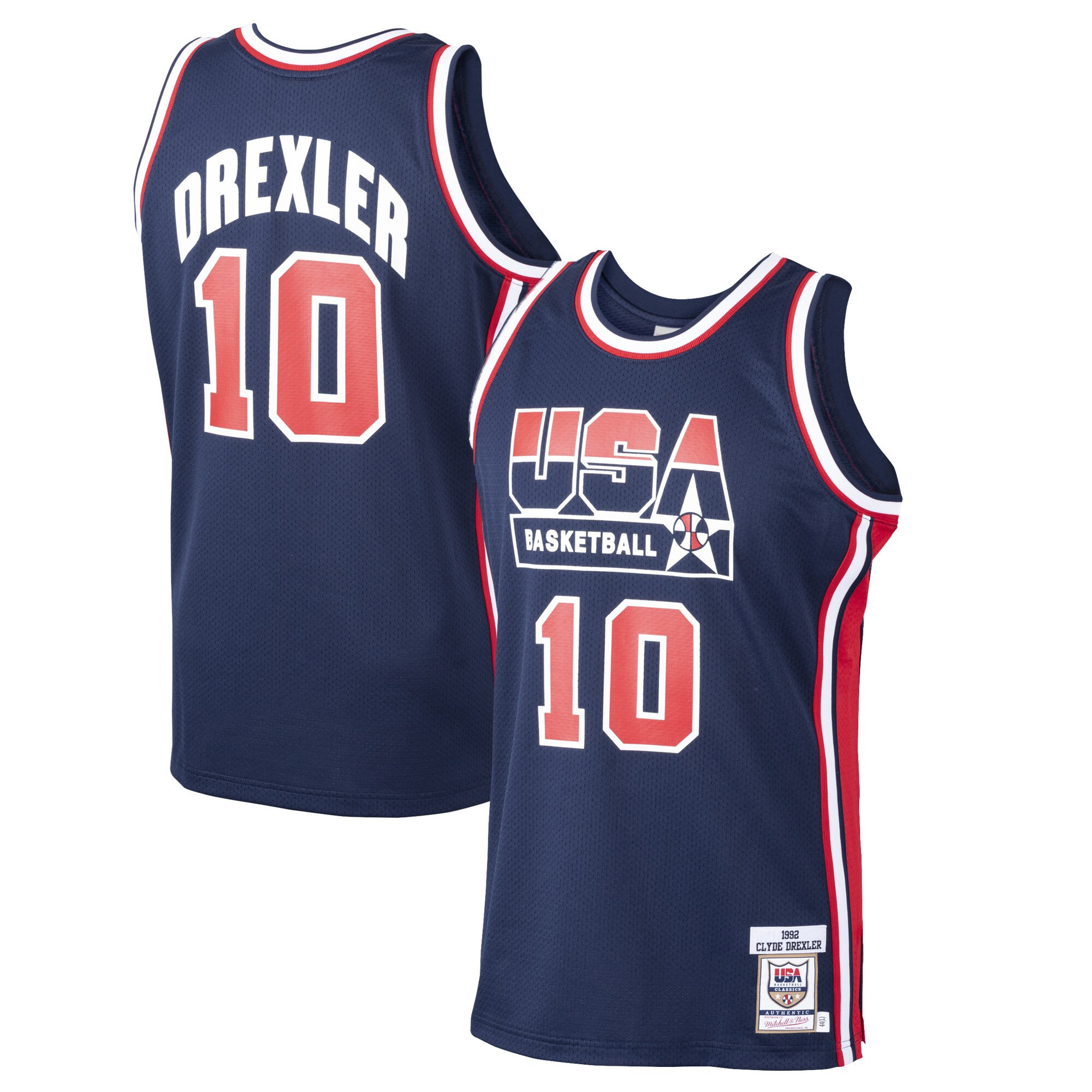 Clyde Drexler Usa Basketball Mitchell & Ness Home 1992 Dream Team Authentic Jersey – Navy NBA