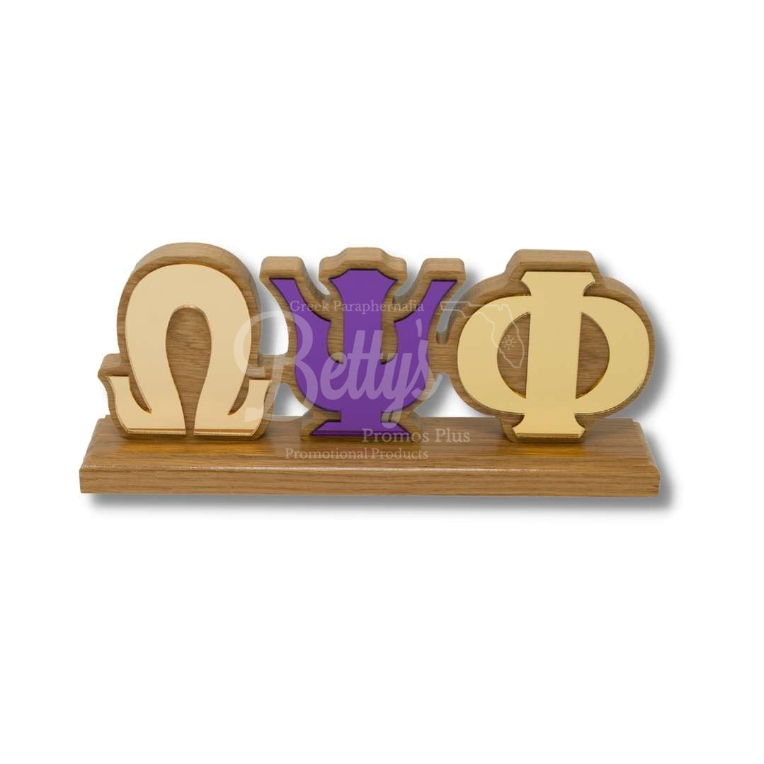 Omega Psi Phi Ωψφ Greek Letters Wooden Desk Ornament