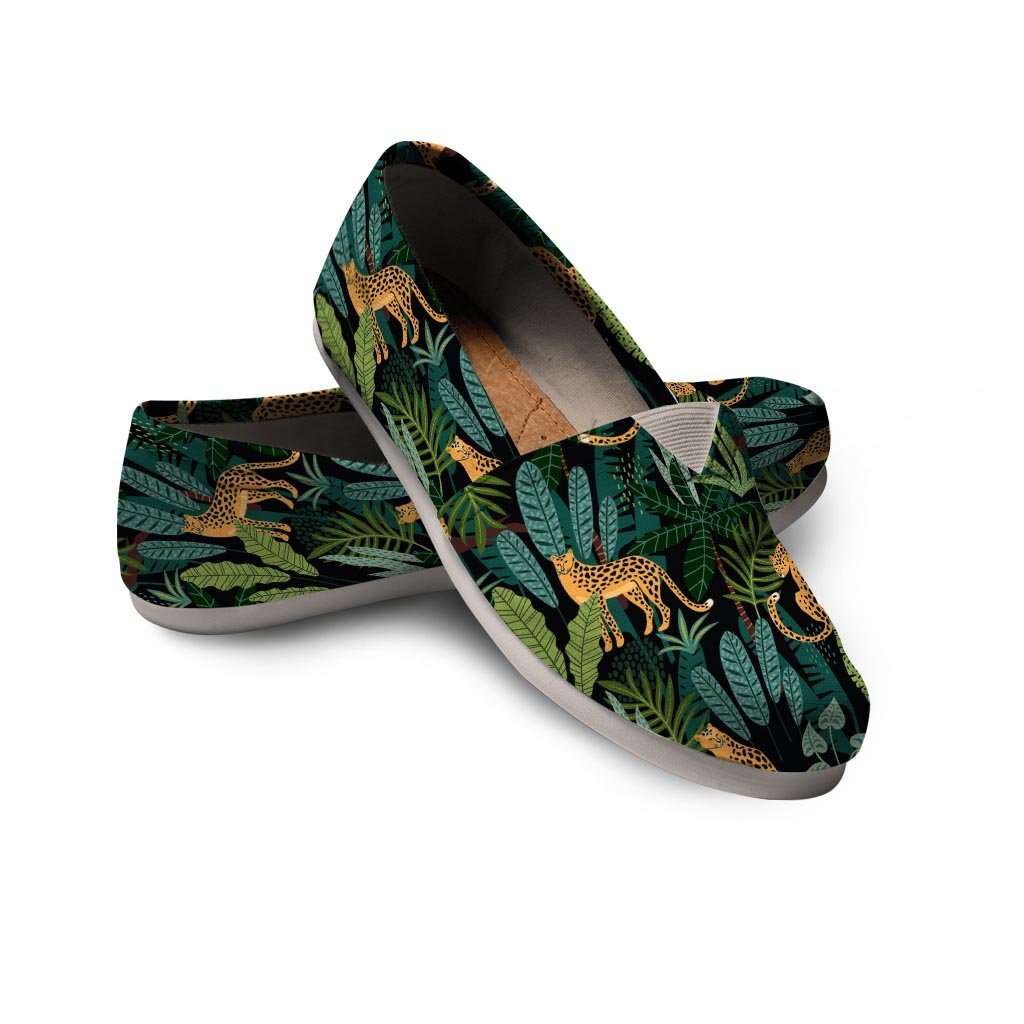 Tropical Leopard Hawaiian Print Canvas Shoes