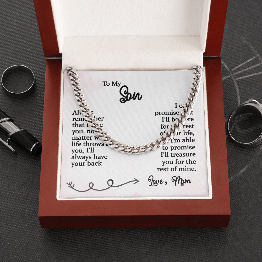 Son/Mom, Always Remember – Cuban Necklace