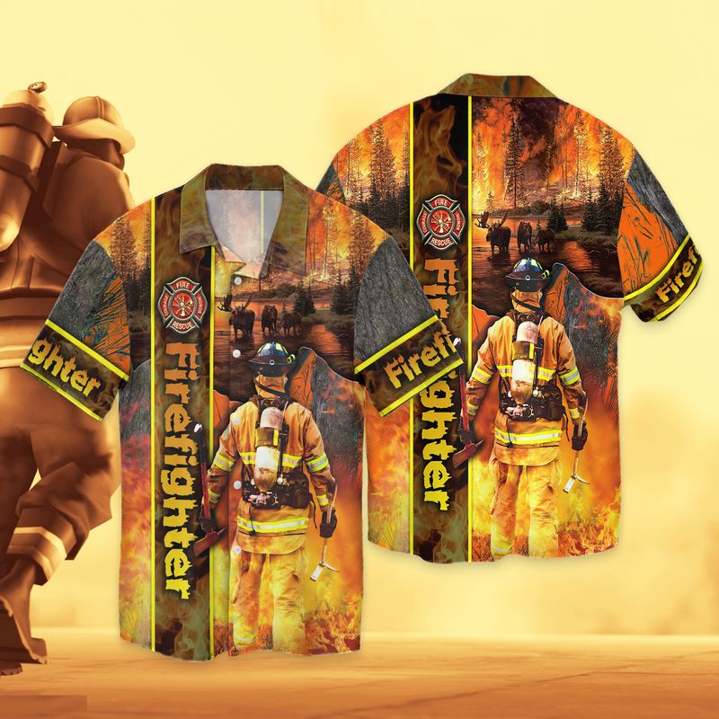 Firefighter Forest Fires Full Print Hawaii Shirt Ha47833