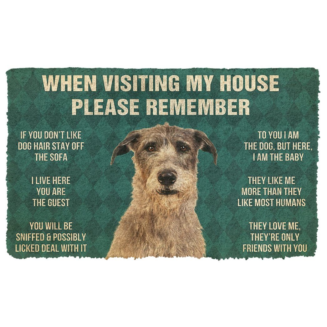 Gearhumans  GearHuman 3D Please Remember Irish Wolfhound Dogs House Rules Doormat