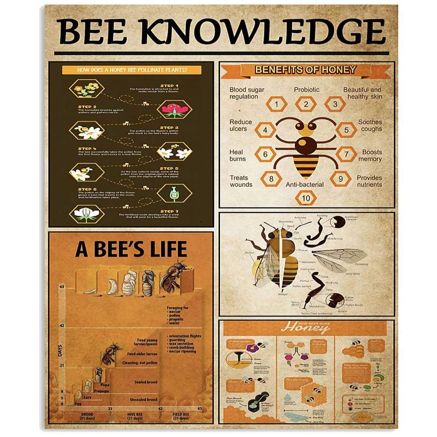 Bee Knowledge A Bee’s Life Special Custom Design Vertical Poster