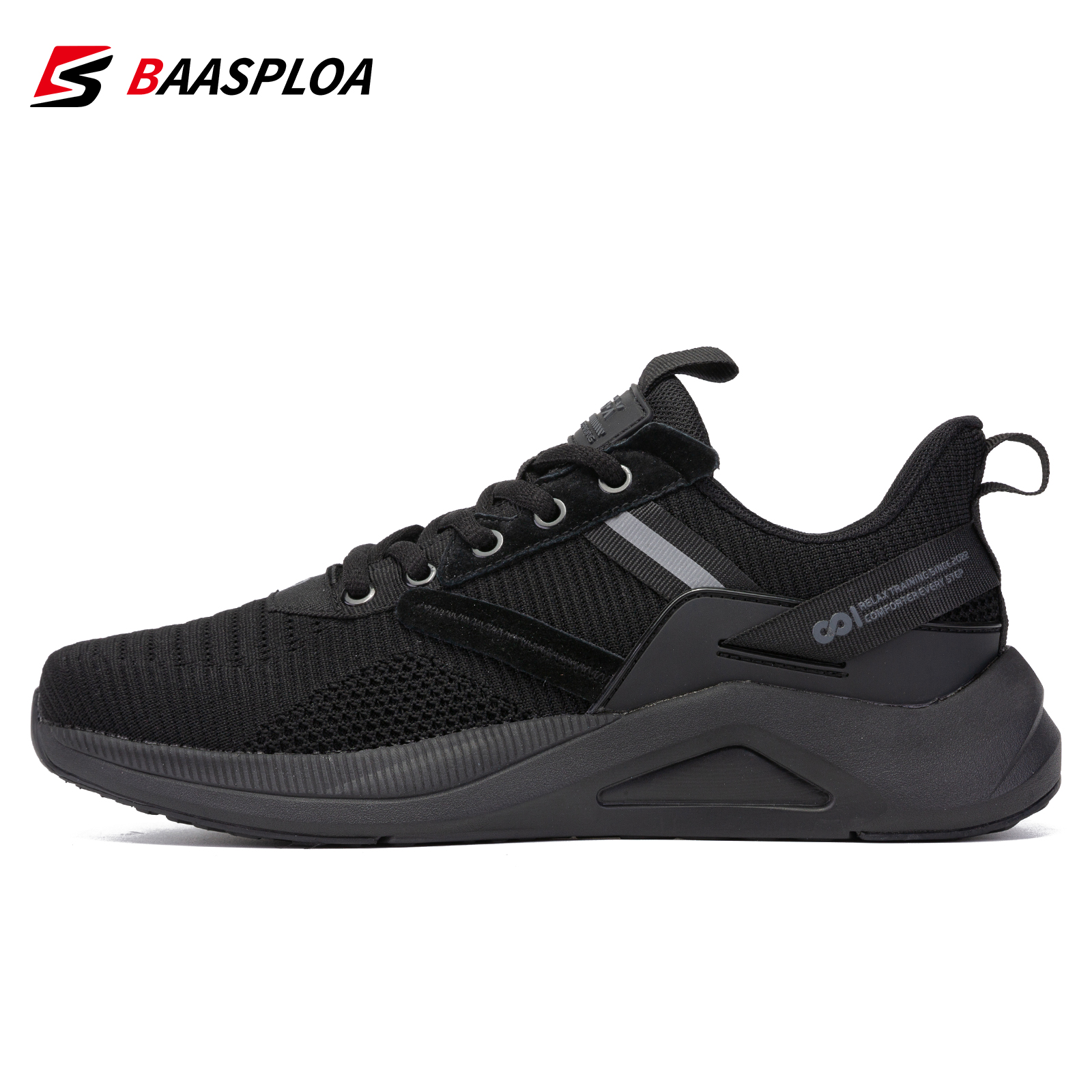 Baasploa Fashion Sneakers Spring New Men Shoes Breathable Running Shoes Comfortable Casual Shoes Mesh Athletic Shoes for Men alx