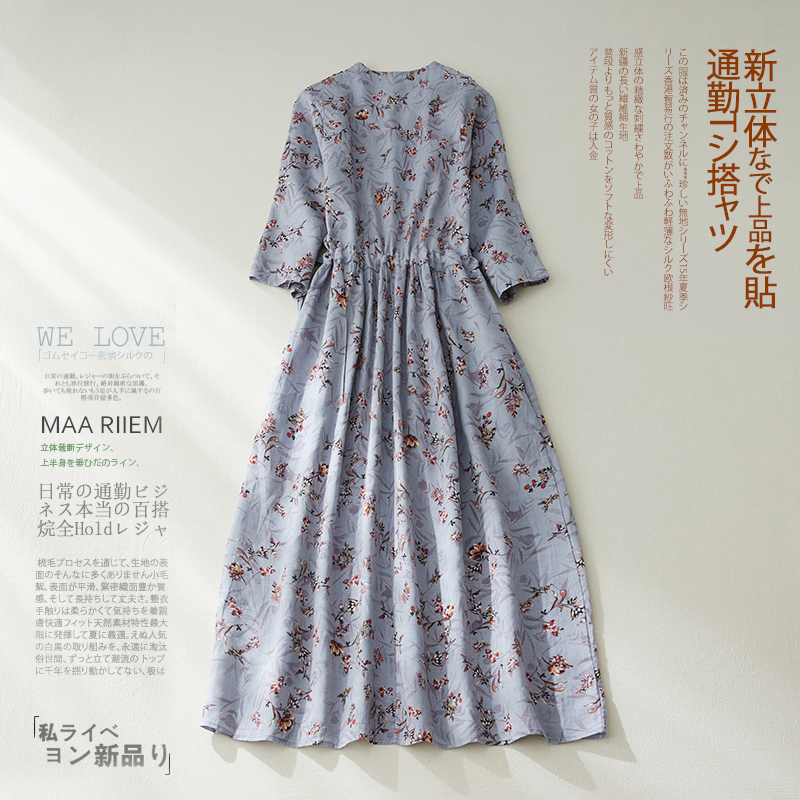 2022 New Arrival Thin Soft Loose Cozy Summer Dress Print Floral Holiday Outdoor Travel Style Women Casual Dress Lady Work Dress alx